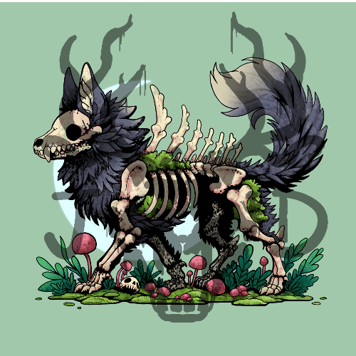 Bone Gardener - Cresent Moon Wolf